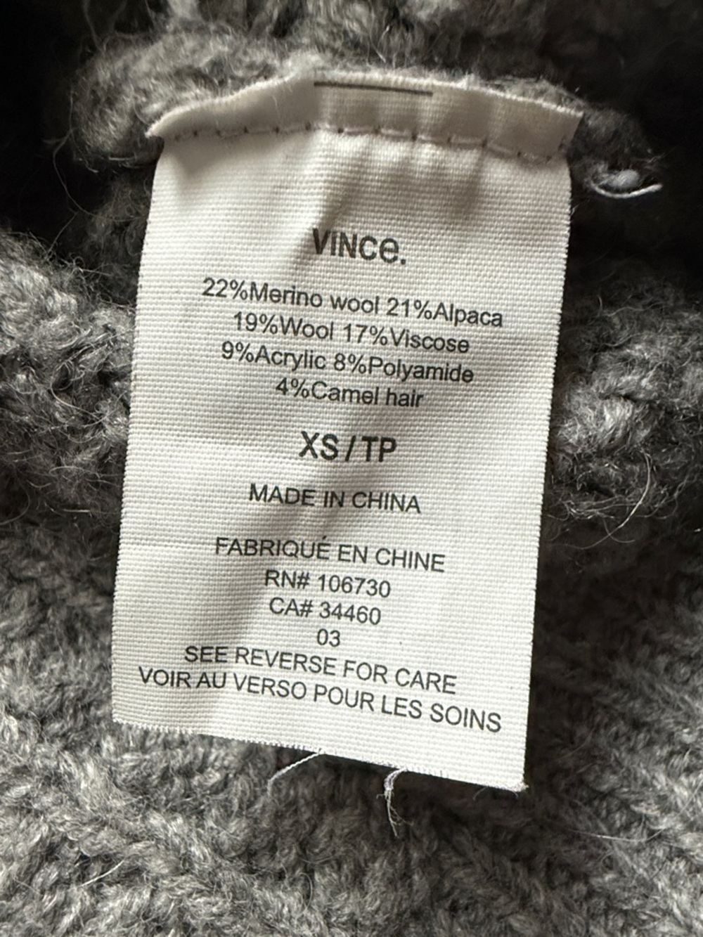 Vince Gray Cable-Knit Wool Alpaca Camel Blend Turtleneck Sweater - Picture 3 of 11